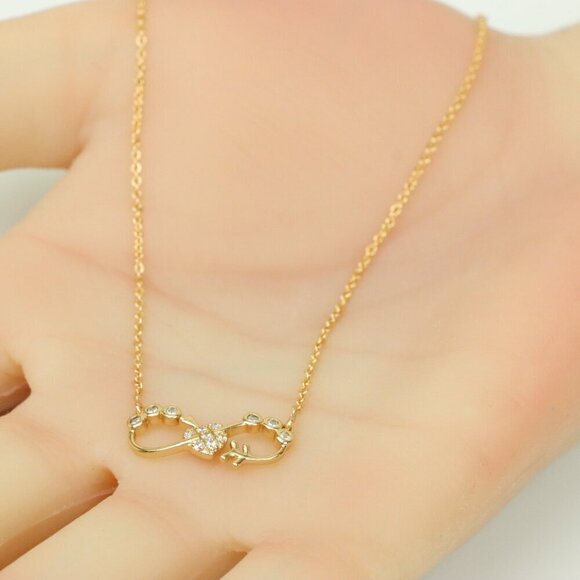 Delicate Rose Gold Infinity Pendant Necklace for Women, XPNL0218 - Picture 7 of 12